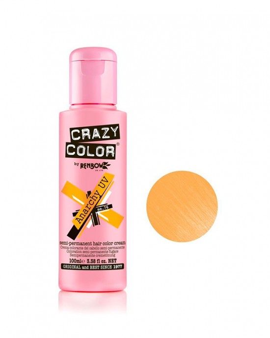 Crema De Color Semipermanente Neon Anarchy Orange 100ml Crazy Color