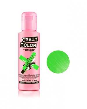 Crema de color semipermanente Neon Toxic Green 100ml Crazy Color + 1 Consejo