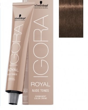 Tinte permanente Igora Royal Nudes 6-46 Rubio oscuro beige marron Schwarzkopf