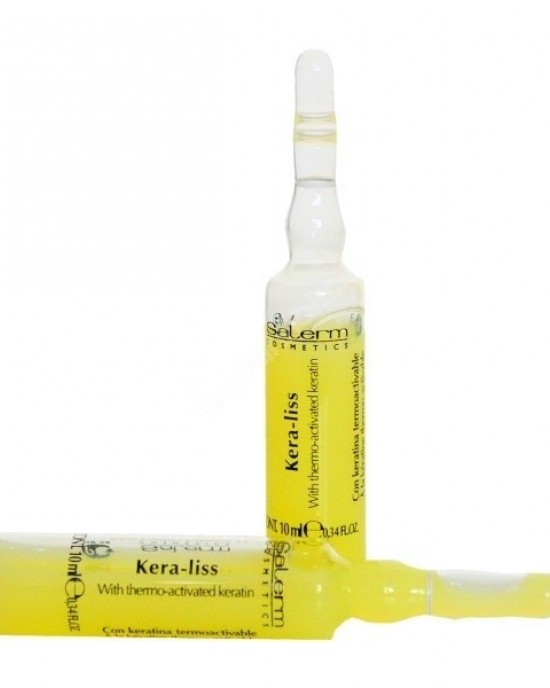 Ampollas Kera liss con keratina termoactivable 4x10ml Salerm Salerm Tratamientos Cabellos Secos
