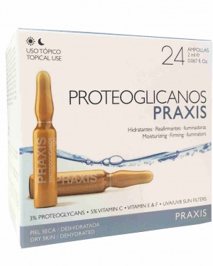 Ampollas hidratantes reafirmantes Proteoglicanos 24 unidades Praxis