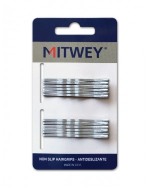 12 Clip Mitwey Plata Rizado 50mm Antideslizante